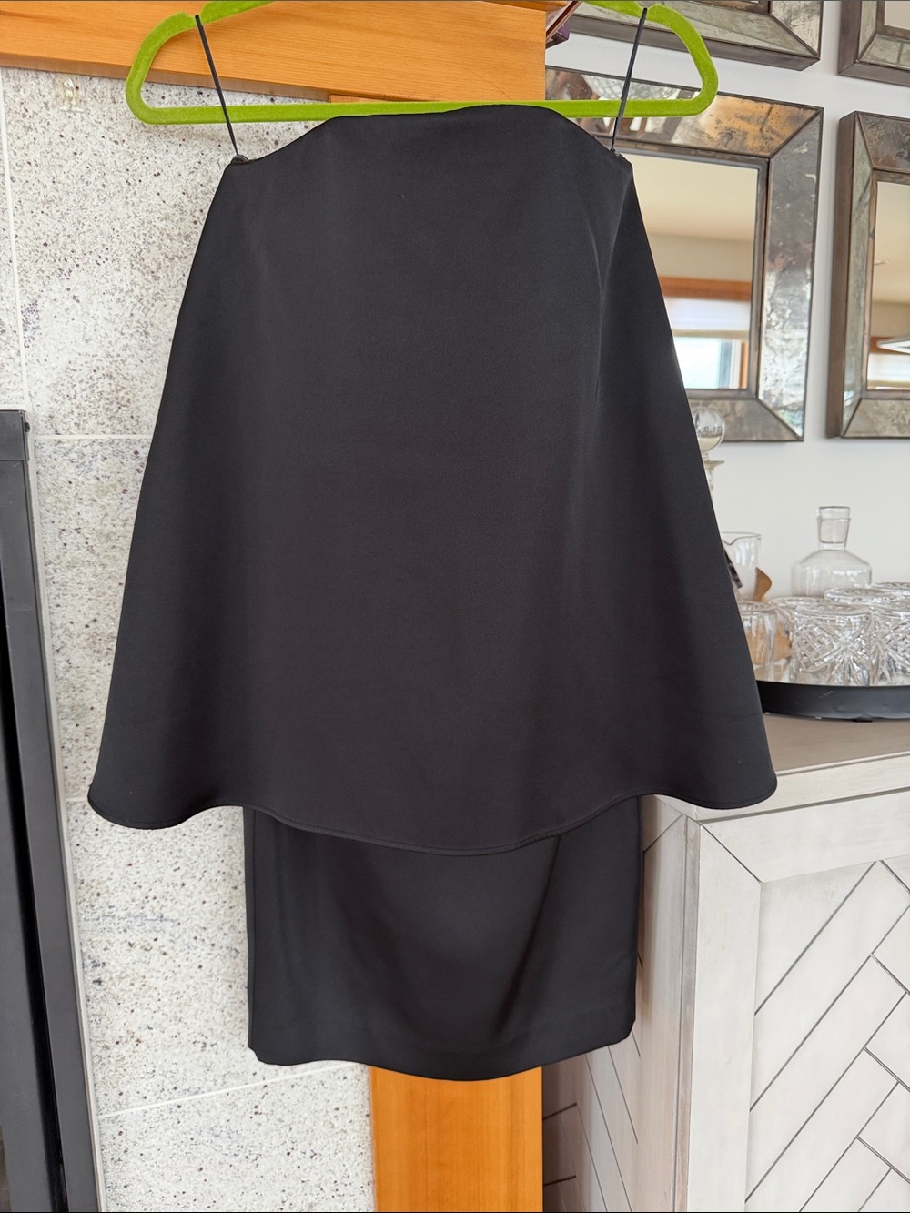 cameo Black Two-Layer A-Line Skirt